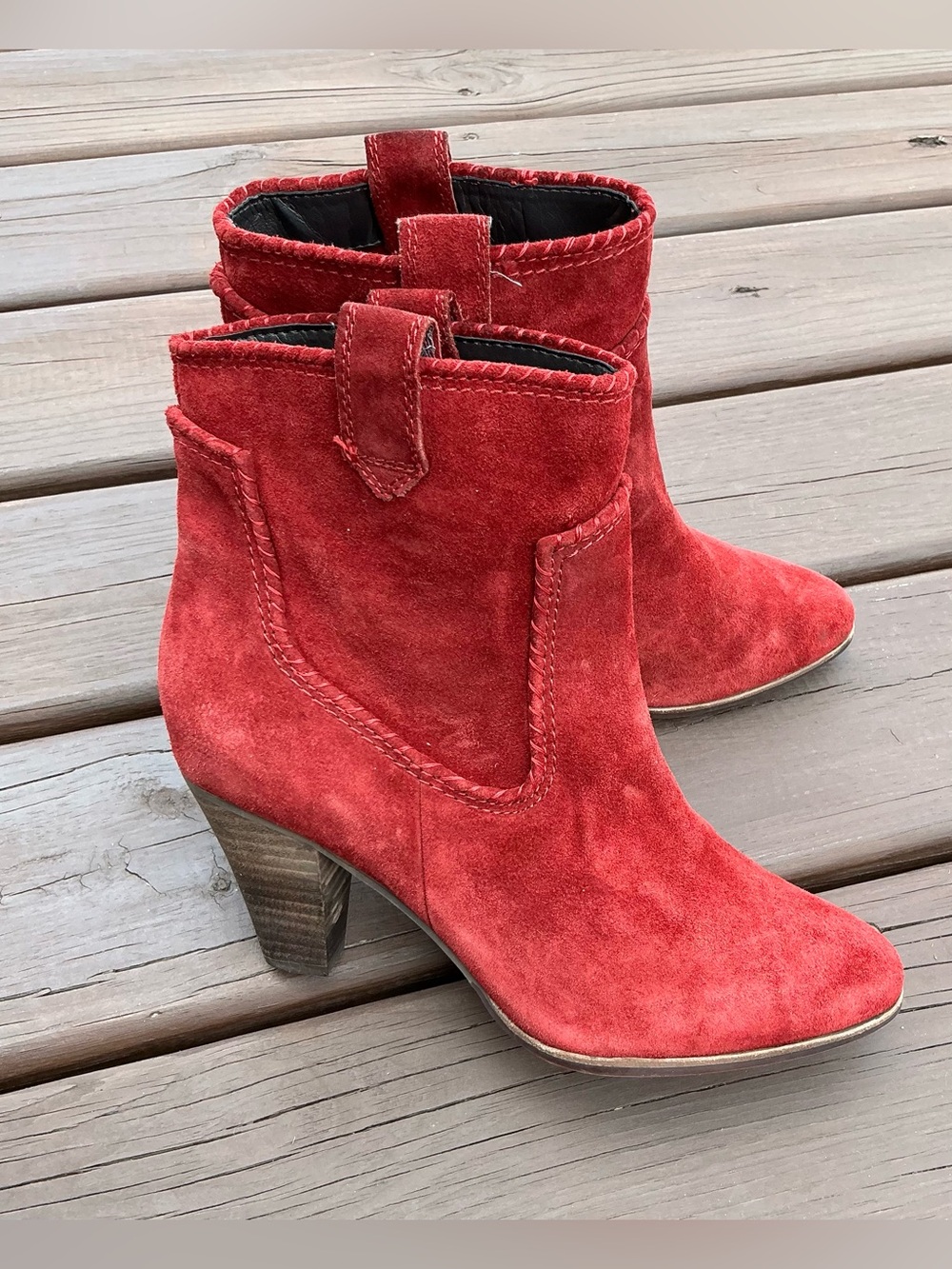 Genuine Suede Women's Ankle Stylish Heeled Booties👢👢